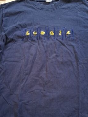 Bermuda Embroidered Short Sleeve Tee - Navy